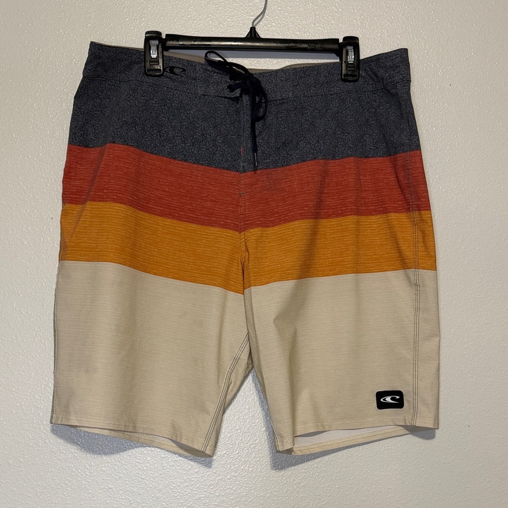 O'Neill Colorblock Swim Board Shorts - Navy, Rust, Mustard, Cream